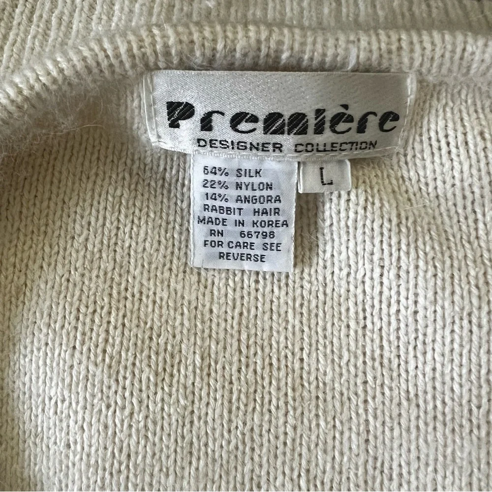 Vintage 1980’s Premier Designer Collection Silk & Angora Sweater Large - Picture 6 of 8